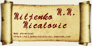Miljenko Mićalović vizit kartica
